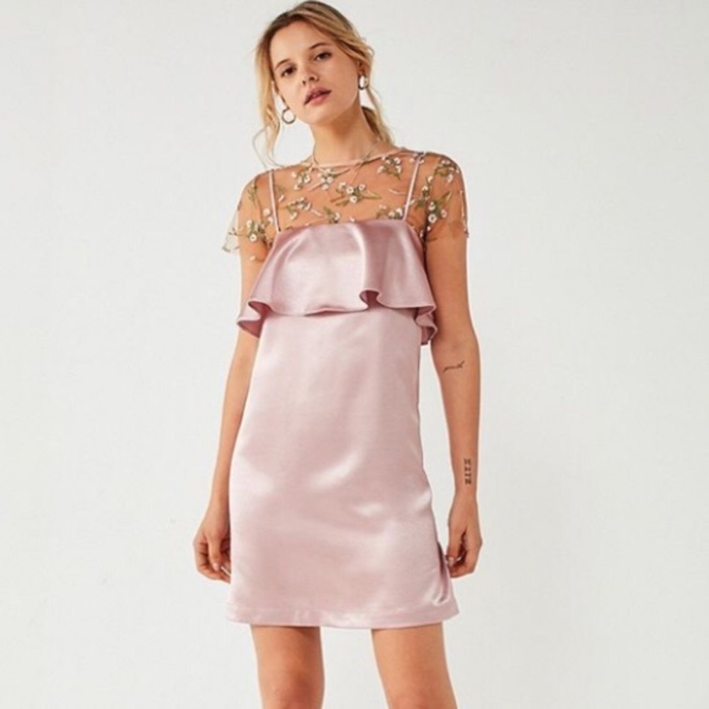 Urban Outfitters Pink Silk Dress